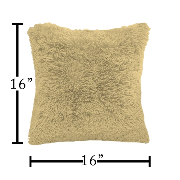 Luxe Home International Cushion Cover Marino Fur Sold Design Ultra Soft for Home Decor, Sofa, Bedroom, Fernituer, Living Room Set of 2 ( 16"x16", Gold) - 16x16, Gold