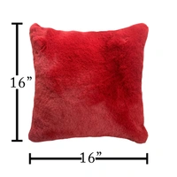 Luxe Home International Cushion Cover Rebbit Fur Sold Design Ultra Soft for Home Decor, Sofa, Bedroom, Fernituer, Living Room Set of 2 ( 16"x16", Maroon) - Maroon