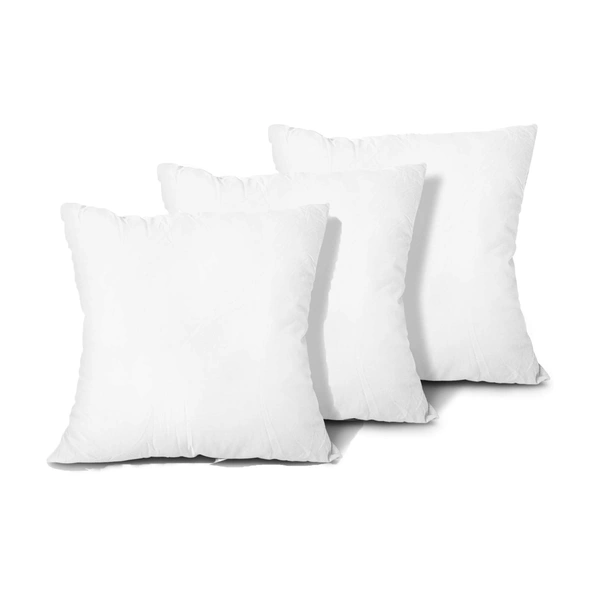 Luxe Home International Luxe Home Cushion Filler 16 inch x 16 inch for Sofa Cushion Covers - White, Pack of 3 - 40x40 Cm, White
