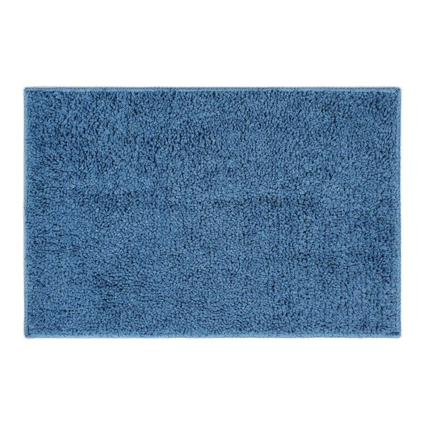 Luxe Home International Bathmat Bostan Microfiber 1600 GSM Anti-Skid ( Blue , 38 Cm x 58 Cm , Pack of 1 ) - 40x60 cm, Blue