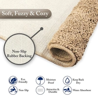 Luxe Home International Bathmat Bostan Microfiber 1600 GSM Anti-Skid ( Beige , 38 Cm x 58 Cm , Pack of 1 ) - 40x60 cm, Beige