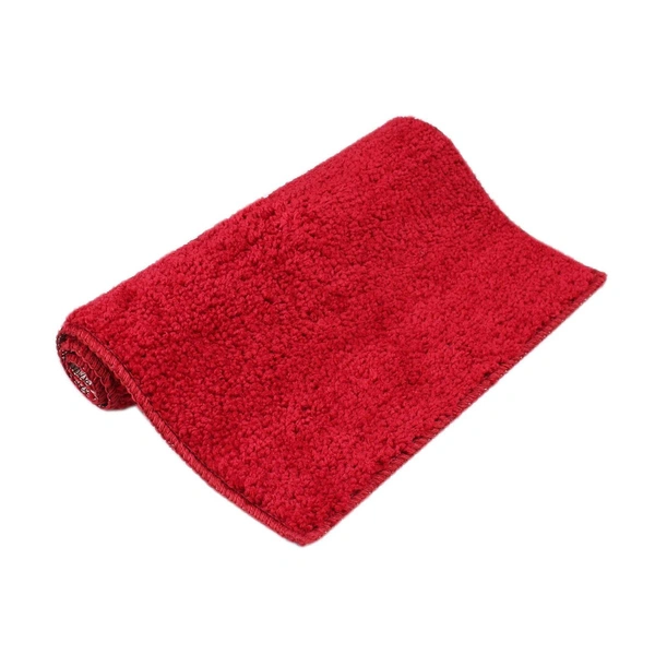 Luxe Home International Bathmat Bostan Microfiber 1600 GSM Anti-Skid ( Maroon , 38 Cm x 58 Cm , Pack of 1 ) - 40x60 cm, Maroon