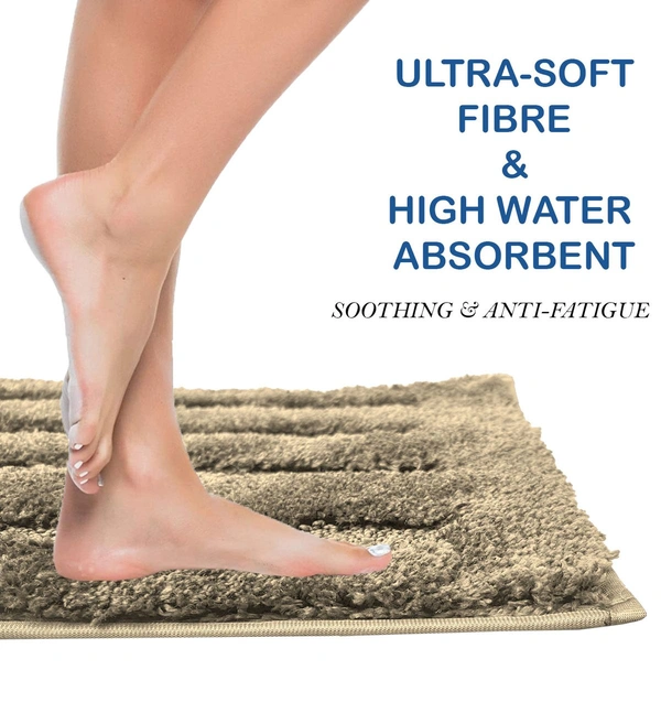 Luxe Home International Bathmat Classic Microfiber 2500 GSM Anti-Skid ( 40x60 cm, Anti Gold, Pack of 1 ) - 40x60 cm, Anti Gold