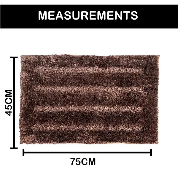 Luxe Home International Bathmat Classic Microfiber 2500 GSM Anti-Skid ( 45x75 cm, Coffee, Pack of 1 ) - 45x75 cm, Coffee