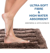 Luxe Home International Bathmat Classic Microfiber 2500 GSM Anti-Skid ( 40x60 cm, Coffee, Pack of 2 ) - 40x60 cm, Coffee