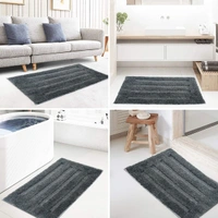 Luxe Home International Bathmat Classic Microfiber 2500 GSM Anti-Skid ( 45x75 cm, Grey, Pack of 1 ) - 45x75 cm, Grey