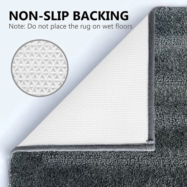 Luxe Home International Bathmat Classic Microfiber 2500 GSM Anti-Skid ( 45x75 cm, Grey, Pack of 1 ) - 45x75 cm, Grey