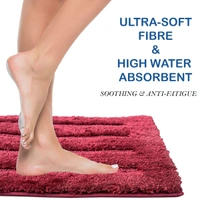 Luxe Home International Bathmat Classic Microfiber 2500 GSM Anti-Skid ( 40x60 cm, Maroon, Pack of 1 ) - 40x60 cm, Maroon