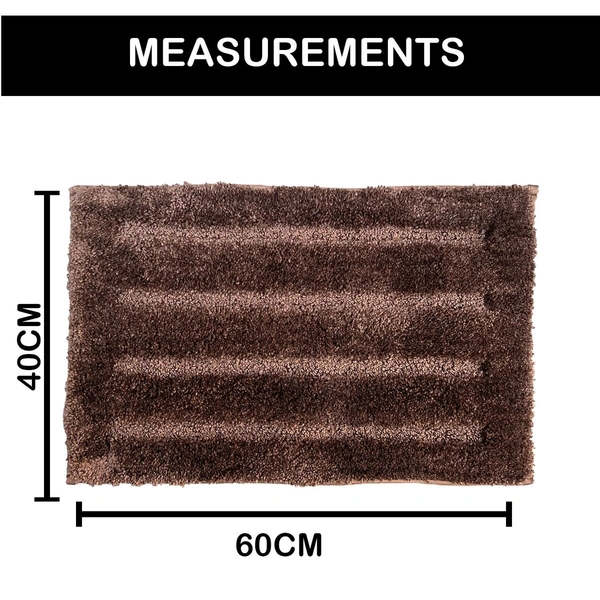 Luxe Home International Bathmat Classic Microfiber 2500 GSM Anti-Skid ( 40x60 cm, Coffee, Pack of 2 ) - 40x60 cm, Coffee