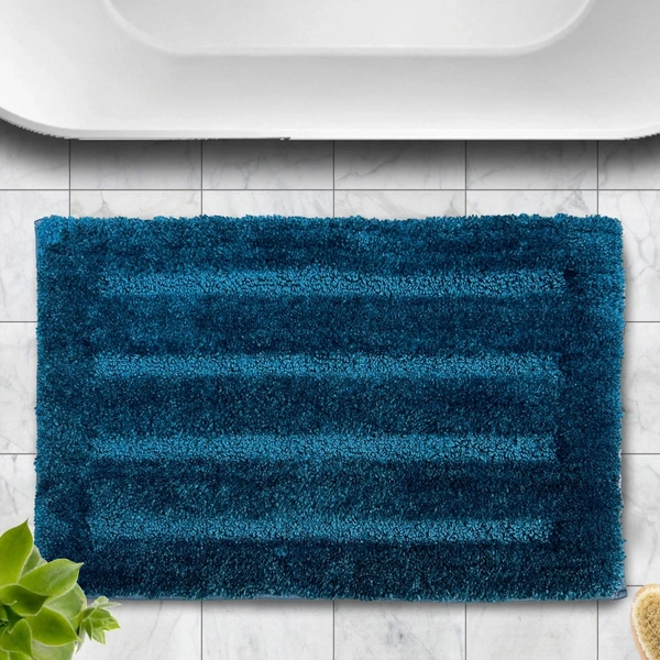 Luxe Home International Bathmat Classic Microfiber 2500 GSM Anti-Skid ( 40x60 cm, Teal, Pack of 1 ) - 40x60 cm, Teal