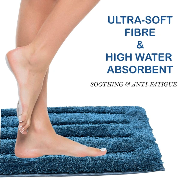 Luxe Home International Bathmat Classic Microfiber 2500 GSM Anti-Skid ( 45x75 cm, Teal, Pack of 1 ) - 45x75 cm, Teal