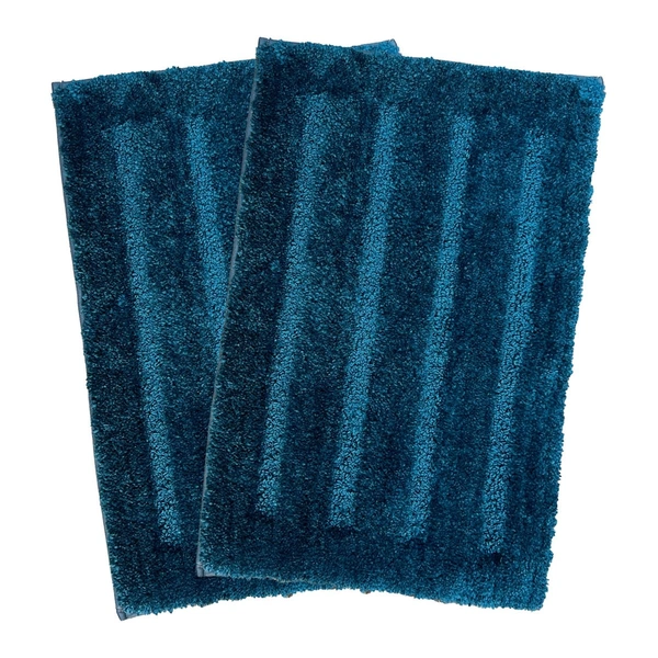 Luxe Home International Bathmat Classic Microfiber 2500 GSM Anti-Skid ( 40x60 cm, Teal, Pack of 2 ) - 40x60 cm, Teal