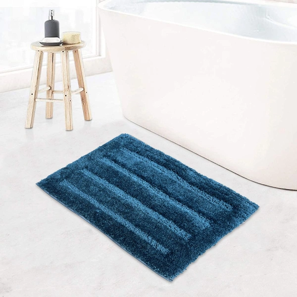 Luxe Home International Bathmat Classic Microfiber 2500 GSM Anti-Skid ( 45x75 cm, Teal, Pack of 1 ) - 45x75 cm, Teal