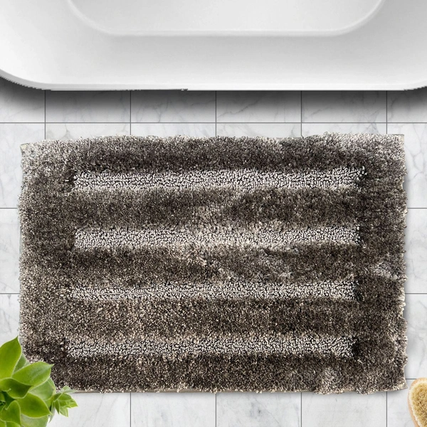 Luxe Home International Bathmat Classic Microfiber 2500 GSM Anti-Skid ( 40x60 cm, Taupe, Pack of 1 ) - 40x60 cm, Taupe