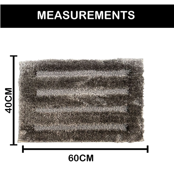 Luxe Home International Bathmat Classic Microfiber 2500 GSM Anti-Skid ( 40x60 cm, Taupe, Pack of 2 ) - 40x60 cm, Taupe