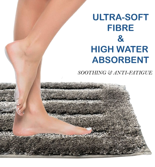 Luxe Home International Bathmat Classic Microfiber 2500 GSM Anti-Skid ( 45x75 cm, Taupe, Pack of 1 ) - 45x75 cm, Taupe