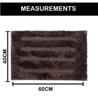 Luxe Home International Bathmat Classic Microfiber 2500 GSM Anti-Skid ( 40x60 cm, Chocolate, Pack of 2 ) - 40x60 cm, Chocolate