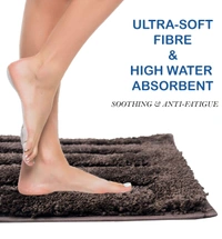 Luxe Home International Bathmat Classic Microfiber 2500 GSM Anti-Skid ( 40x60 cm, Chocolate, Pack of 2 ) - 40x60 cm, Chocolate