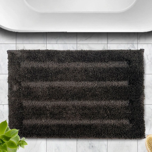Luxe Home International Bathmat Classic Microfiber 2500 GSM Anti-Skid ( 40x60 cm, Arabic Coffee, Pack of 1 ) - 40x60 cm, Arabic Coffee
