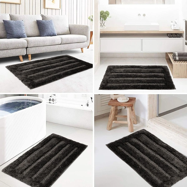 Luxe Home International Bathmat Classic Microfiber 2500 GSM Anti-Skid ( 45x75 cm, Arabic Coffee, Pack of 1 ) - 45x75 cm, Arabic Coffee