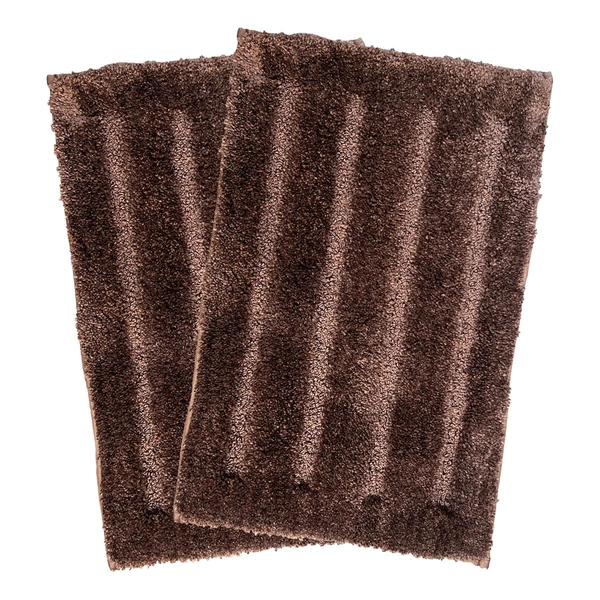Luxe Home International Bathmat Classic Microfiber 2500 GSM Anti-Skid ( 40x60 cm, Coffee, Pack of 2 ) - 40x60 cm, Coffee