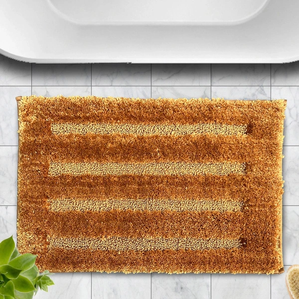 Luxe Home International Bathmat Classic Microfiber 2500 GSM Anti-Skid ( 40x60 cm, Gold, Pack of 1 ) - 40x60 cm, Gold