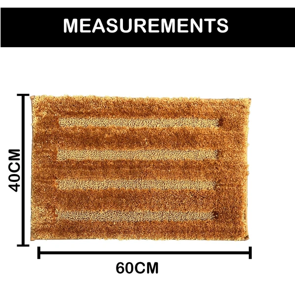 Luxe Home International Bathmat Classic Microfiber 2500 GSM Anti-Skid ( 40x60 cm, Gold, Pack of 2 ) - 40x60 cm, Gold