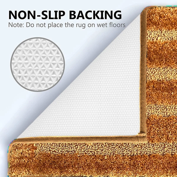 Luxe Home International Bathmat Classic Microfiber 2500 GSM Anti-Skid ( 40x60 cm, Gold, Pack of 2 ) - 40x60 cm, Gold