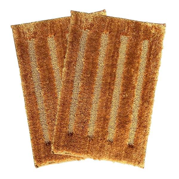 Luxe Home International Bathmat Classic Microfiber 2500 GSM Anti-Skid ( 40x60 cm, Gold, Pack of 2 ) - 40x60 cm, Gold