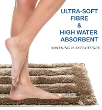 Luxe Home International Bathmat Classic Microfiber 2500 GSM Anti-Skid ( 40x60 cm, Mocka, Pack of 2 ) - 40x60 cm, Mocka