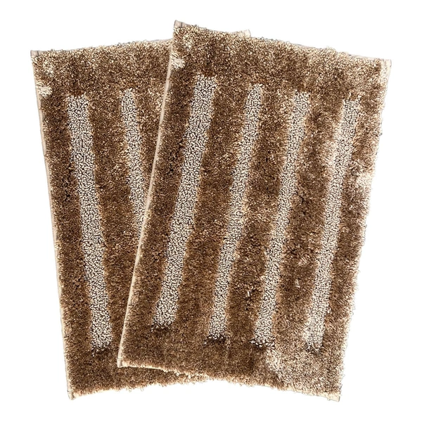 Luxe Home International Bathmat Classic Microfiber 2500 GSM Anti-Skid ( 40x60 cm, Mocka, Pack of 2 ) - 40x60 cm, Mocka