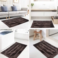 Luxe Home International Bathmat Classic Microfiber 2500 GSM Anti-Skid ( 40x60 cm, Chocolate, Pack of 1 ) - 40x60 cm, Chocolate