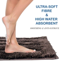 Luxe Home International Bathmat Classic Microfiber 2500 GSM Anti-Skid ( 40x60 cm, Chocolate, Pack of 1 ) - 40x60 cm, Chocolate