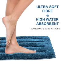 Luxe Home International Bathmat Classic Microfiber 2500 GSM Anti-Skid ( 40x60 cm, Teal, Pack of 2 ) - 40x60 cm, Teal