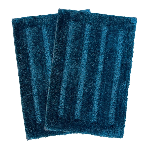 Luxe Home International Bathmat Classic Microfiber 2500 GSM Anti-Skid ( 40x60 cm, Teal, Pack of 2 ) - 40x60 cm, Teal