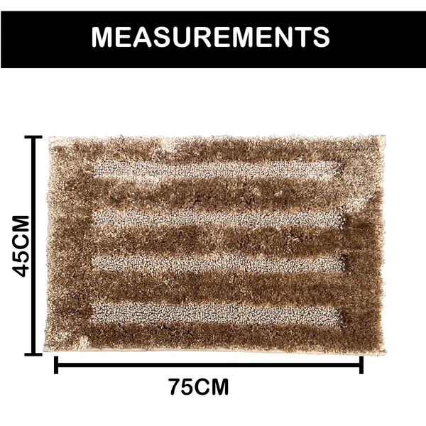 Luxe Home International Bathmat Classic Microfiber 2500 GSM Anti-Skid ( 45x75 cm, Mocka, Pack of 1 ) - 45x75 cm, Mocka
