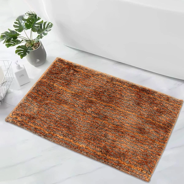 Luxe Home International Bathmat Comfort Microfiber 1600 GSM Anti-Skid ( 38x58 cm, Terra, Pack of 1 ) - Terra