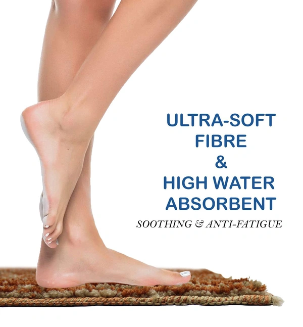 Luxe Home International Bathmat Comfort Microfiber 1600 GSM Anti-Skid ( 38x58 cm, Terra, Pack of 1 ) - Terra