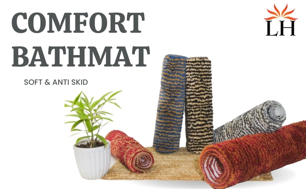 Luxe Home International Bathmat Comfort Microfiber 1600 GSM Anti-Skid ( 58x140 cm, Beige, Pack of 1 ) - Beige
