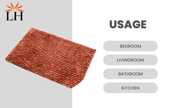 Luxe Home International Bathmat Comfort Microfiber 1600 GSM Anti-Skid ( 58x140 cm, Beige, Pack of 1 ) - Beige