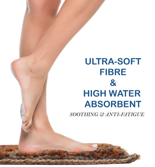 Luxe Home International Bathmat Comfort Microfiber 1600 GSM Anti-Skid ( 38x58 cm, Coffee, Pack of 1 ) - Coffee