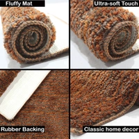 Luxe Home International Bathmat Comfort Microfiber 1600 GSM Anti-Skid ( 38x58 cm, Coffee, Pack of 1 ) - Coffee