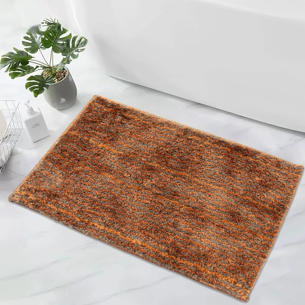Luxe Home International Bathmat Comfort Microfiber 1600 GSM Anti-Skid ( 38x58 cm, Terra, Pack of 1 ) - Terra