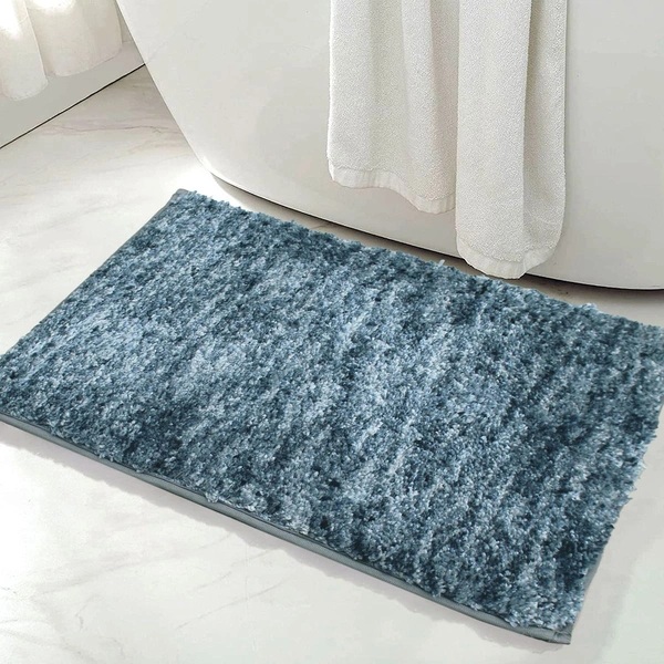 Luxe Home International Bathmat Hawaii Microfiber 2500 GSM Anti-Skid ( Charcoal , 40 Cm x 60 Cm , Pack of 1 ) - 40x60 cm, Charcoal