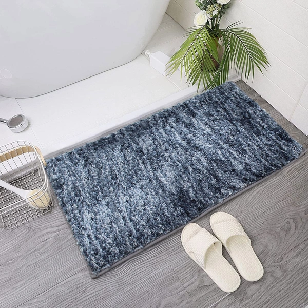 Luxe Home International Bathmat Hawaii Microfiber 2500 GSM Anti-Skid ( Charcoal , 60 Cm x 90 Cm , Pack of 1 ) - 60x90 cm, Charcoal