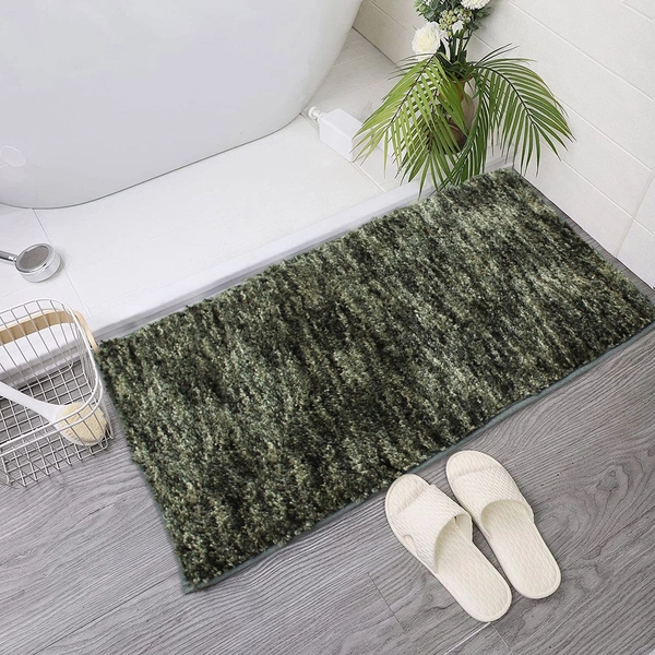 Luxe Home International Bathmat Hawaii Microfiber 2500 GSM Anti-Skid ( Hunter Green , 60 Cm x 90 Cm , Pack of 1 ) - 60x90 cm, Hunter Green