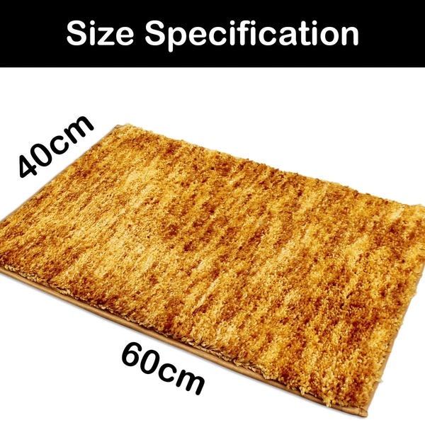 Luxe Home International Bathmat Hawaii Microfiber 2500 GSM Anti-Skid ( Gold , 40 Cm x 60 Cm , Pack of 1 ) - 40x60 cm, Gold