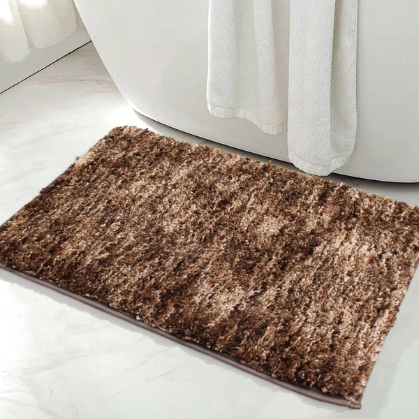 Luxe Home International Bathmat Hawaii Microfiber 2500 GSM Anti-Skid ( Rock Brown , 40 Cm x 60 Cm , Pack of 1 ) - 40x60 cm, Rock Brown