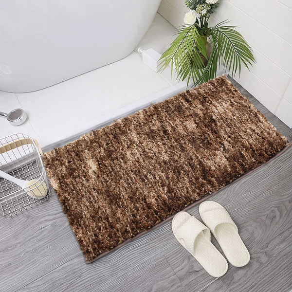 Luxe Home International Bathmat Hawaii Microfiber 2500 GSM Anti-Skid ( Rock Brown , 60 Cm x 90 Cm , Pack of 1 ) - 60x90 cm, Rock Brown
