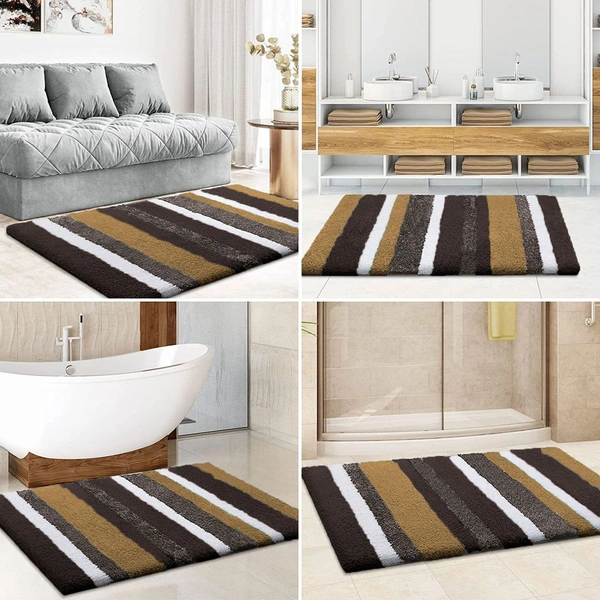 Luxe Home International Bathmat Italia Microfiber 2500 GSM Anti-Skid Super Soft ( A.Gold , 40 Cm x 60 Cm , Pack of 1 ) - 40x60 cm, Anti Gold